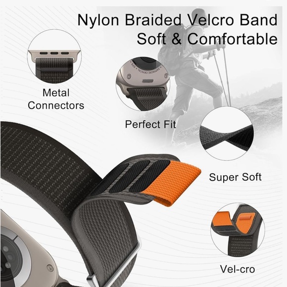 NWT Trail Loop Sport Band - Apple Watch Band Adjustable Velcro Nylon Strap - Picture 2 of 14